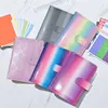 A6 Binder Gradient Laser English Notepad Pu luźne fanatyka notebooków w tym tygodniu miesiąc Miesiąc biuro biurowe 231220