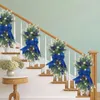 Dekorativa blommor Vintern Välkommen Dörr Skylt den trådlösa Prelit Stairway Trim Christmas Wreaths för fönstret på fronten