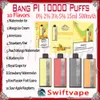 100% Original Bang Pi 10000 Puff Disposable E Cigarett 10 Flavors 15 ml POD Laddningsbart batteri 500mAh 10K Puffs 0% 2% 3% 5% RBG Light Vape Pen Kit Snabb leverans