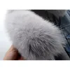 Removable Real Fur Collar Rabbit Liner Denim Jacket Women Winter Loose Thick Warm Jeans Jackets Parka Female Outerwear 231220