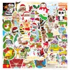 50pcs Merry Christmas Snowman elk cartoon Waterproof PVC Stickers Pack For Fridge Car Suitcase Laptop Notebook Cup Phone Desk Bicycle Skateboard Case.