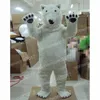 Halloween White Polar Bear Mascot Costume Cartoon Characon Topics Suit Adults Taille tenue Fêtes Célébration d'anniversaire Carnaval Fancy Dishy