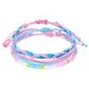 Strand 3 unids/set pulseras trenzadas de hilo de cera impermeables para mujer pulsera budista tibetana Multicolor hecha a mano joyería de Yoga de amistad