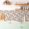 10sheet 3D Self -Yapışkan Duvar Karo Çubuğu Fayans Backsplash Peel ve Mutfak 231220