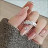 Новое дизайнерское женское кольцо Professional Eternity Diamonique CZ с имитацией бриллианта Модные кольца для женщин Классические ювелирные изделия Позолоченные розы Свадебные праздничные подарки