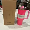 Cobrand Winter Comso PINK Parade 40oz Quencher H2.0 Mugs Cups Stainless Steel Tumblers Cups with Silicone handle Valentine's Day Gift