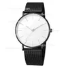HBP Casual Classic Male Mens Business Black Watches Stainless Steel Ultra Thin Mesh Belt Quartz Men Leather Wrist Watch Montres De Luxe