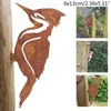 Garden Decorations Elegant Bird Rusty Metal Silhouette Stake Design Pileated Yard Decor Lawn Tree Decoration Supplies