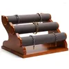 Smyckespåsar Produkter visar Stand Stand Solid Wood Armband Lagring Rack Löstagbar stege