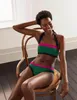 Wear Halter Color Block Bikini Swimsuit Biquini Naranja 2022 Thong Underwear Bra Two Piece Brazilian Biquini Set Lace Stripe Cutout