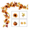 Grande affare 177 cm Foglia d'acero artificiale Bacche Girasole Zucca Ghirlanda Appesa Decorazione della vite Autunno Autunno Festa di nozze Ringraziamento 1259f