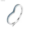 Кольцо-пасьянс из стерлингового серебра 925 пробы, изогнутые кольца на палец с бирюзовым камнем для женщин, V-образное кольцо, винтажное юбилейное свадебное ювелирное украшениеL231220