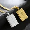Pendant Necklaces Religion Cross Bible Book Necklace Christian Choker Gift Women Po Frame Link Chain Jewelry Unisex243c