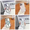 Hot-selling Gegalvaniseerde Acryl Magnetische Transparante Schokbestendige Telefoon Case voor iPhone 15 14 13 12 11 Pro Max met OPP Zak