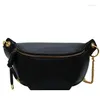 Midjeväskor Belly Hip Banano Cross Shoulder Fanny Pu för Crossbody Women Bag damer Kangaroo Female Bum Pack Body Belt Leather Handväska