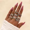 Stuks Set Punk Chunky Link Ster Bloem Ringen Set Geometrische Persoonlijkheid Voor Vrouwen Mannen Sieraden Accessoires Cluster258I