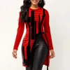 Damesblouses Damesblouse met lange mouwen Geometrische print Stijlvolle halflange trui voor herfst-winter Streetwear Moderne split