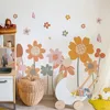 Autocollant mural mignon à grandes fleurs, autocollant Floral coloré en vinyle, décor à décoller et à coller pour chambre d'enfant, adolescente, fille, garçon, 231220