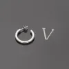 Never fade 2.2cm half circle dangle trendy letter V Design 3 Colors birthday 316L Stainless Steel Hip Hop Earings Earring for Women Party Wedding Hoop Wholesale