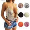 Kvinnors tankar Camis Sexy Apparel Corp Topps Women Vest Slest Deep V Neck Halter Tank Top Camisole Club Party Nightwear Lady Girls Tank Top Camis L231220