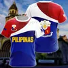 Homens camisetas Filipinas Bandeira Brasão de Armas Gráfico Tee Verão Casual Streetwear Moda Masculina Camisetas Menino Oversized Manga Curta Tops T231220