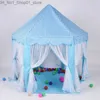 Torneiras de brinquedo portátil Hexagon Princess Castelo Play House Castelo dobrável Tent de tule Wigwam Toys infantis Decoração de quarto menino Q231220