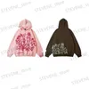 Erkek Hoodies Sweatshirts y2k Graffiti Sokak Pembe Sporlar Gevşek Karikatür Baskı Pullover Hip-Hop Erkekler ve Kadın Sweatshirts Harajuku Hoodie T231220