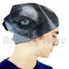 Berets Eyes Beanies Knit Hat Hip Hop Pet Dog Close Siberian Husky Pey Straight Look