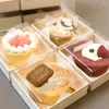 컨테이너 컨테이너 일회용 케이크 포장 상자 컵 케이 쿠키 빵 버거 트레이 컨테이너 명확한 커버 웨딩 파티 호의
