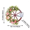 Decorative Flowers Creative Watering Can Wheel Wreath 2024 Spring Simulation Outdoor Front Door Countryside Scene Layouts Props