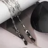 Aço inoxidável na moda simples personalidade moda óculos de sol de metal evitar queda óculos peças colar