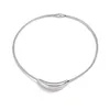 Pendant Necklaces 316L Stainless Steel Simplicity Smooth Surface Curved Arc Shaped Snake Bones Chain Ladies Fashion Jewelry 231219