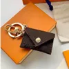 Hoge kwaliteit ontwerper brief portemonnee sleutelhanger sleutelhanger mode portemonnee hanger autoketting charme bruine bloem mini tas trinket geschenken Acc206Y
