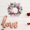 Decorative Flowers Wreath With Bowknot Artificial Flower For Home Decoration Farmhouse