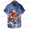 Casual overhemden voor heren Herenoverhemden 2024 Kerstoverhemd Casual mode-overhemd met korte mouwen voor heren Zomer Hawaiiaans overhemd Feest Herenkleding Tops T231220