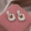 Boucles d'oreilles pendantes au Design coréen, bijoux à la mode, romantique, joli pendentif carré de luxe, accessoires de fête pour femmes, vente en gros