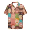 Mäns casual skjortor värld fred många människors design strand tröja sommaren kort ärm hawaiian för män snabba torra tee kläder