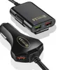 60W 12A QC3.0 Snelle autolader 4-poorts USB-hub Verlengkabel van 1,7 m / 5,6ft Voorkant Achterkant Auto Snel opladen voor Iphone 13 14 15 Samsung S22 S23 M1 HTC