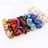 womens hot stamping double sided multicolor gradient laser ponytail braid large intestine hair circle headwear hair loop