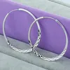 Boucles d'oreilles créoles en argent Sterling 925, grand cercle rond pour femmes, accessoires cadeaux de fête de mariage, bijoux à la mode