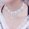 Pendant Necklaces 2023 Women's White Lace French Vintage Gem Necklace Bride Simple Luxury Jewelry Gift Wholesale