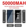 Cell Phone Power Banks New 50000mAh Wireless Solar Power Bank External Battery Portable Powerbank 2USB Fast Charging for J231220