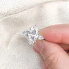 5 karat hästögonklippta diamantringar för kvinnor, moissanit bröllop band förlovningsring, klassisk löfte ring, 5ct d färg VVS1 18K vitguldpläterad sterling silver