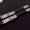 Bracelets à breloques en argent sterling, style chinois, croix Vajra, bracelet de couple