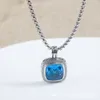 Square Crystal Pendant Necklace Designer för kvinnor rostfritt stålpläterade silverkedjor halsband flerfärgade kristallkedja fin designer smycken gratis frakt