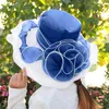 Berets Hats For Women Fashionable Spring Summer Mesh Sunshade Hat Flower Temperament Wedding Dress Sun Dome Large Western Visor