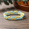 Pulseras con dijes Hola hombre-bohemio hecho a mano 2 colores bloqueados con cuentas pulsera elástica regalos de vacaciones joyería diaria encantadora al por mayor