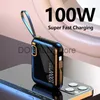 Cell Phone Power Banks 30000mah PD100W Portable Power Bank Detachable USB to TYPE C Cable Two-way Fast Charger Mini Powerbank for iPhone Xiaomi Samsung J231220