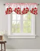 Curtain Valentine'S Day Hearts Red Roses Window Living Room Kitchen Cabinet Tie-up Valance Rod Pocket