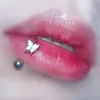 Cute Love Butterfly Titanium Steel Ring Spicy Girl Lip Nail Instagram Sweet Cool Pure Desire Style Imprint Jewelry